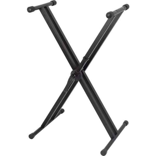 他サイト： 【送料無料】KC キョーリツ キーボードスタンド X型 ダブルレッグ 高さ無段階調整 二重セーフティー機能搭載 KYBS-D/BK ブラック (耐荷重量:約70kg)の商品画像