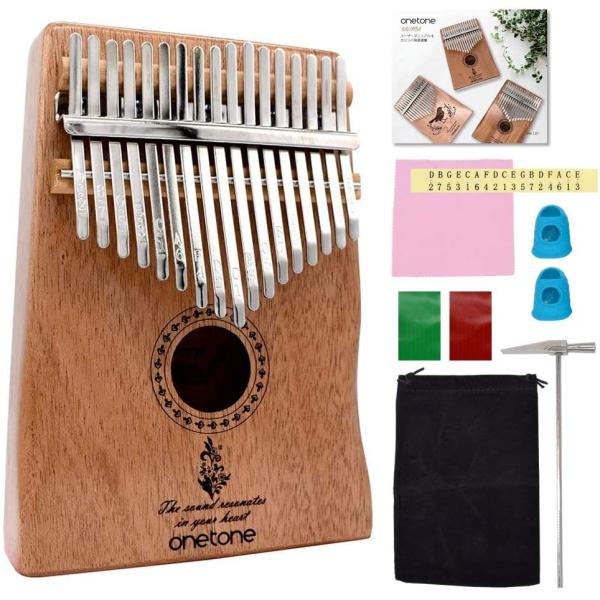 ONETONEカリンバは各キーに音階と番号が刻まれていて、視覚的に弾くキーをサポートします。ピッチ調整用のハンマーや指サック等の必要なアイテムは全て揃っており、初めて演奏する方でも簡単に癒しの音色を奏でることができます。キー：17 キーチュ...