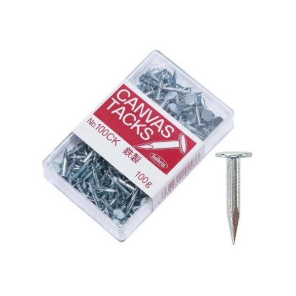 頭部の形状が「楕円形」から「円形」に、本体の形状がクサビ状から、一般的な釘に近い形状に仕様変更しました。キャンバスの布目から抜けないよう頭部形状を大きくしています。また、張り替えしやすいように長さも調整しました。＜仕様＞材質：鉄製容量：10...