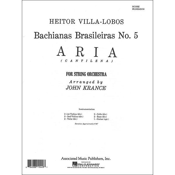 楽譜 ヴィラ＝ロボス／「ブラジル風バッハ第5番」よりアリア 