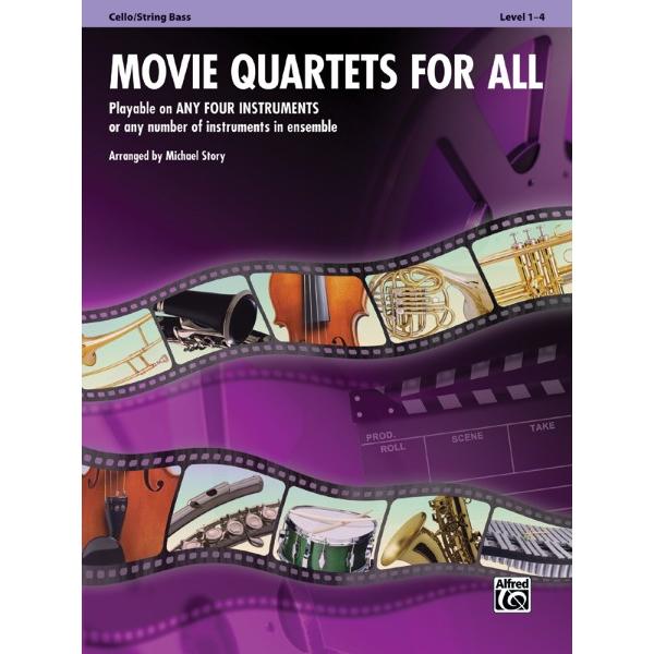 楽譜 【取寄品】【取寄時、納期1週間〜10日】輸入 映画音楽 四重奏曲集（Ｃｅｌｌｏ／Ｂａｓｓ用） Movie Quartets for All Cello/Bass【ネコポスは送料無料】