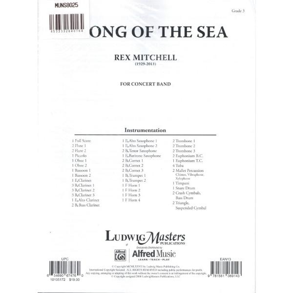 楽譜 【取寄品】ＭＵＮＳ８０２５　輸入　海の歌（レックス・ミッチェル）（スコアのみ）【ASongoftheSea】【沖縄・離島以外送料無料】