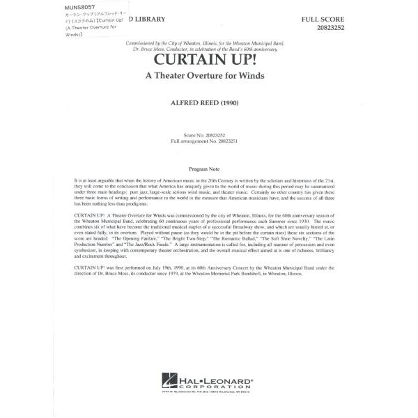 （株）ミュージックエイト 【MUNS8057】【収録曲】ＭＵＮＳ８０５７ 輸入 カーテン・アップ（アルフレッド・リード）（スコアのみ）【CurtainUp!（ATheaterOvertureforWinds）】