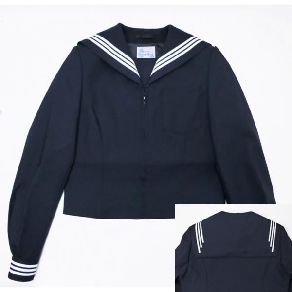 大手制服メーカーの冬服セーラー服　160A/165A/175A/155B　(KANKO製品)前中心にファスナーがついた前開き式のセーラー服です。生地にはKANKOビューティーウォッシュを使用・肌ざわりが良くチクチクしない・おうちでくりかえし...