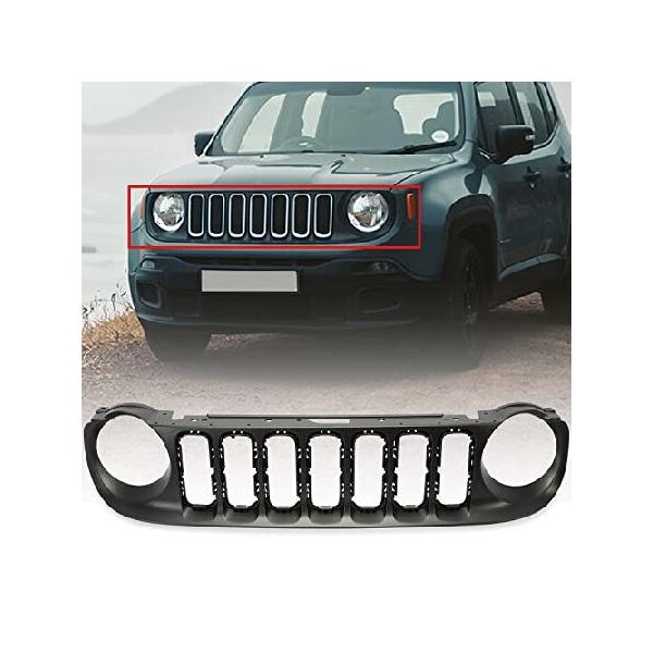 HECASA フロントアッパーバンパーグリル 2015-2018 Jeep Renegade 塗装バンパーグリルガードカバー
