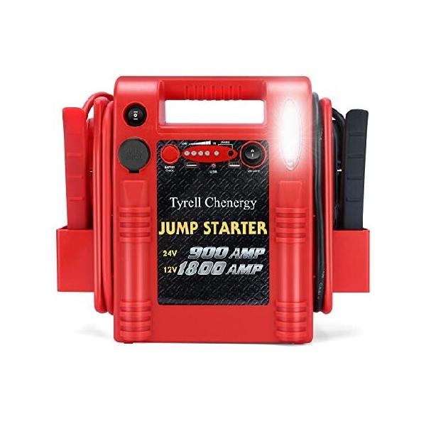 車のバッテリージャンプスターター-Flyauto1800 AMP 12V 24Vヘビー