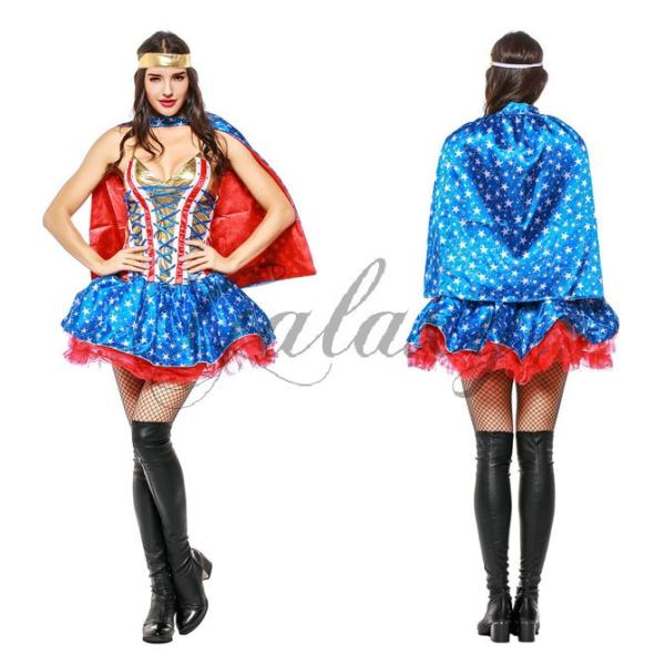 ハロウィン ヒーロー 英雄 戦士 スーパーウーマン セクシー 仮装 イベント パーティー 舞台 コスプレ衣装 Ps3318 Ps3318 Nunet