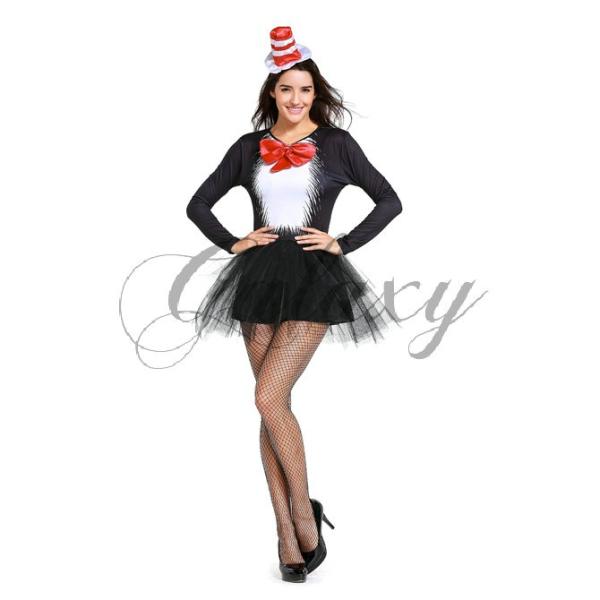 ハロウィン マジック マジシャン 手品師 猛獣使い 黒猫 ネコ ワンピース 仮装 イベント コスプレ衣装 Ps3390