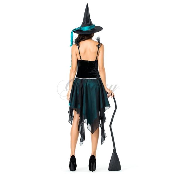 ハロウィン 最新 魔女 デビル 小悪魔 魔法使い ウィッチ Ps3546 コスプレ衣装 ブラック ワンピース ブルー