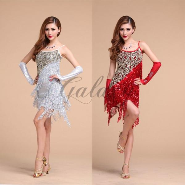 ラテンダンス衣装 通信販売 ワンピース キラキラ コスチューム Rt0015 4色