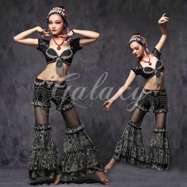Ats ベリーダンス インドダンス 民族衣装 ブッラク セクシー 高品質 豪華 ダンス衣装 Ryswj 送料無料