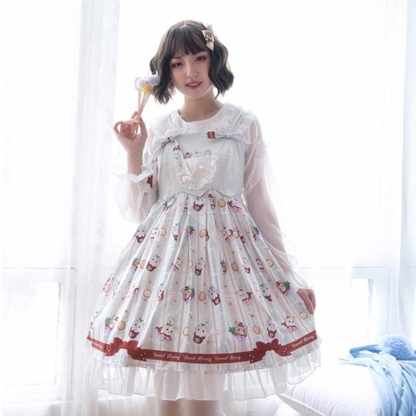 ロリータ ゴスロリ Lolita ミディアム丈 ワンピース Jsk 可愛い 超特価sale開催 Xxs Xxxl コスプレ衣装 Ylf0041 吊りスカートレディース