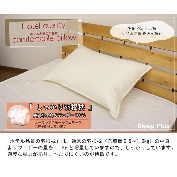 Newホテル品質の羽根枕(増量タイプ) 羽根まくら はねまくら 羽枕 フェザーピロー フェザー枕 ホテル枕