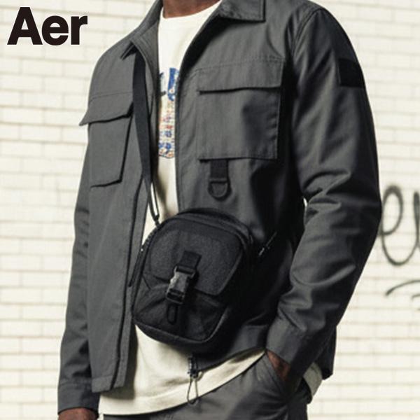 Aer ブラック ショルダーバッグ 中型 Aer（エアー） 最大42%☆12/25〜 特典付 ショルダーバッグ メンズ