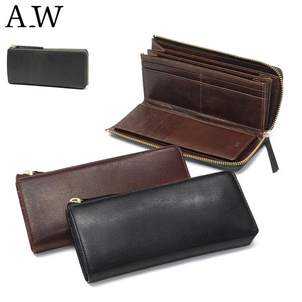A_W 最大51%☆1/13限定 アウ 長財布 メンズ レディース 本革 黒 財布