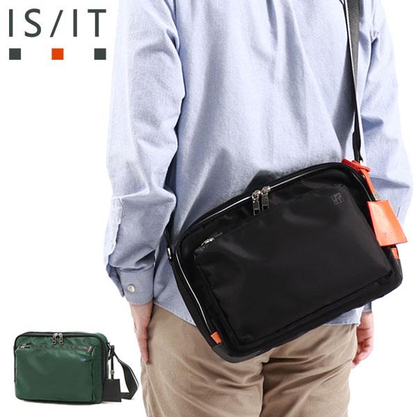 美品 ISITイズイット 軽量ナイロンツイルショルダーバッグ 黒 大容量 IS/IT 最大51%☆9/29迄 イズイット ショルダーバッグ フロント