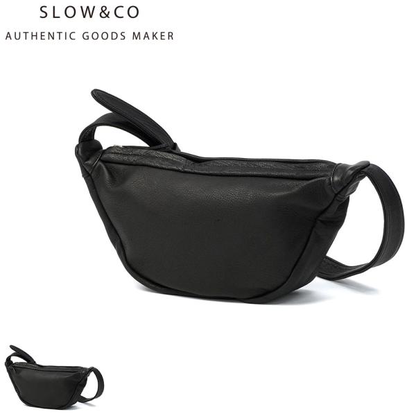 SLOW スロウ ショルダーバッグ メッセンジャーバッグ ブラック 本革 レザー SLOW 最大51%☆6/17限定 ショルダーバッグ 本革 革 斜めがけバッグ