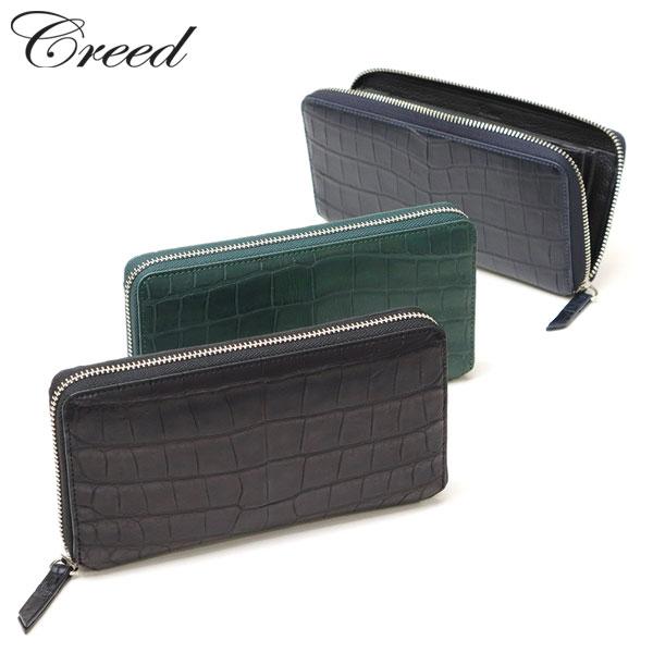 最大51%★8/21〜 クリード 長財布 メンズ レディース Creed ラウンドファスナー 30代 40代 50代 crocodile ロングウォレット 456C113