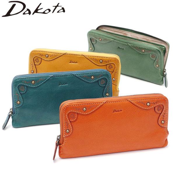 最大50%★8/19限定 ダコタ小物+選べるノベルティ付 ダコタ 長財布 レディース 財布 Dakota 本革 革 薄い ラウンドファスナーマーゴット 0031604