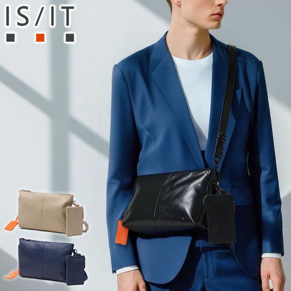 【商品レビューで＋5％】IS/IT ショルダーバッグ メンズ 斜めがけバッグ 小さめ イズイット かっこいい ブランド 斜めがけ 革 軽量 B5 本革 2WAY DISH 945101 IS/IT 最大51%☆11/17迄 ショルダーバッグ メンズ 斜めがけバッグ