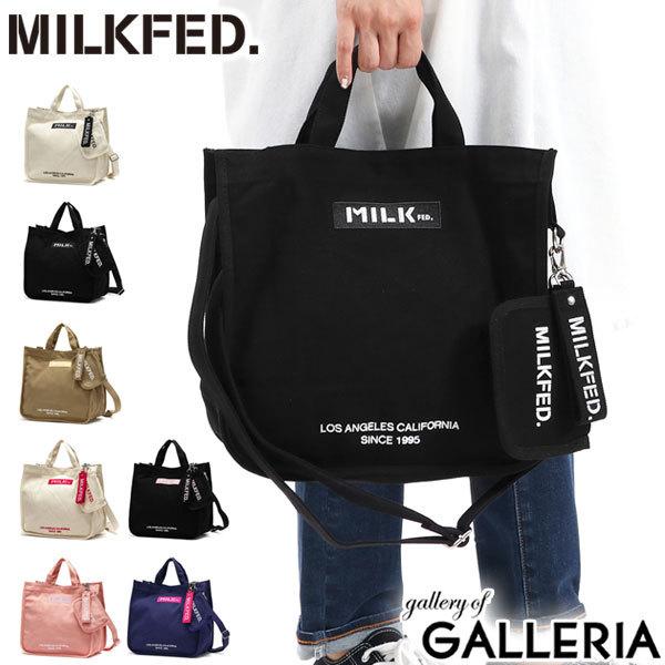 最大50%★9/17限定 ミルクフェド ショルダーバッグ MILKFED. EMBROIDERED BAR SHOULDER BAG W/STRAP バッグ トートバッグ 2WAY レディース 103213053010