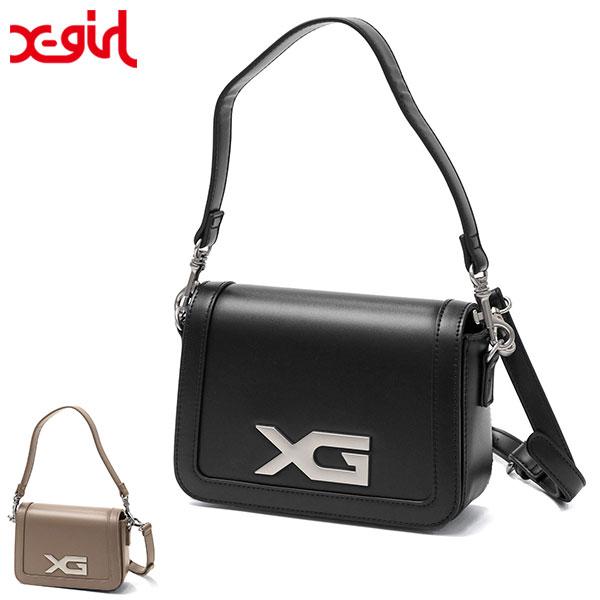 セール30%OFF エックスガール ショルダーバッグ レディース X-girl 小さめ ハンドバッグ XG EMBLEM BUCKLE 2WAY FAUX LEATHER BAG 105254053003
