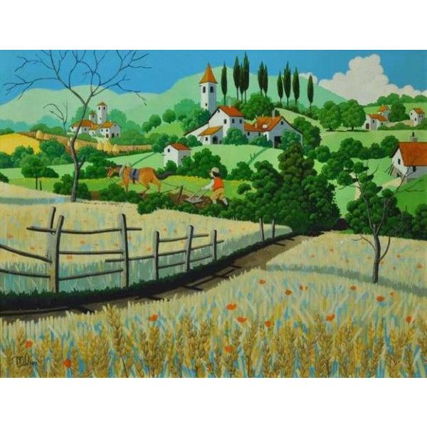 イシヤマ マリオ 刈入れの頃 アクリル画 1030 ギャラリー風のたより Yahoo 店 通販 Yahoo ショッピング