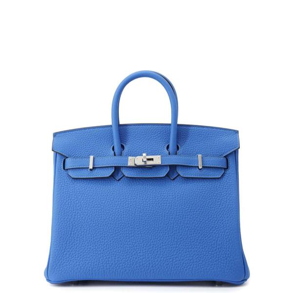 エルメス バーキン25 ブルーイドラ/シルバー金具 トゴ W刻印 HERMES