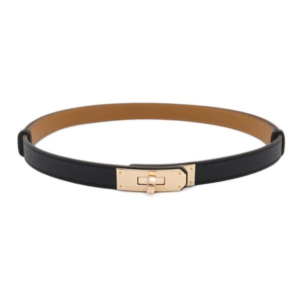 エルメス ケリーベルト ブラック/ピンクゴールド金具 エプソン W刻印  