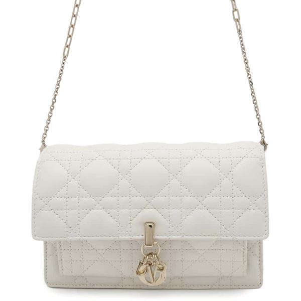 ディオール Dior My Dior デイリーチェーンポーチ カナージュ ショルダーバッグ バッグ レザー レディース ホワイト系 【中古】 ディオール チェーンショルダーバッグ My Dior デイリーチェーンポーチ