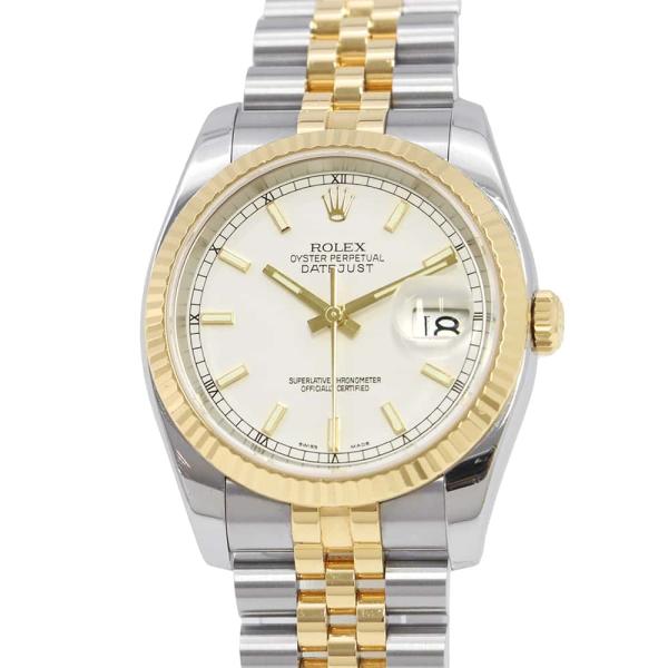 ロレックス デイトジャスト F番 SS/K18YG 116233 ROLEX 腕時計 白文字