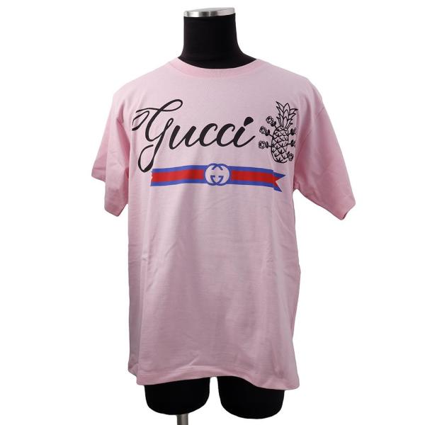 グッチ Tシャツ パイナップル ロゴ コットン メンズサイズXS 616036
