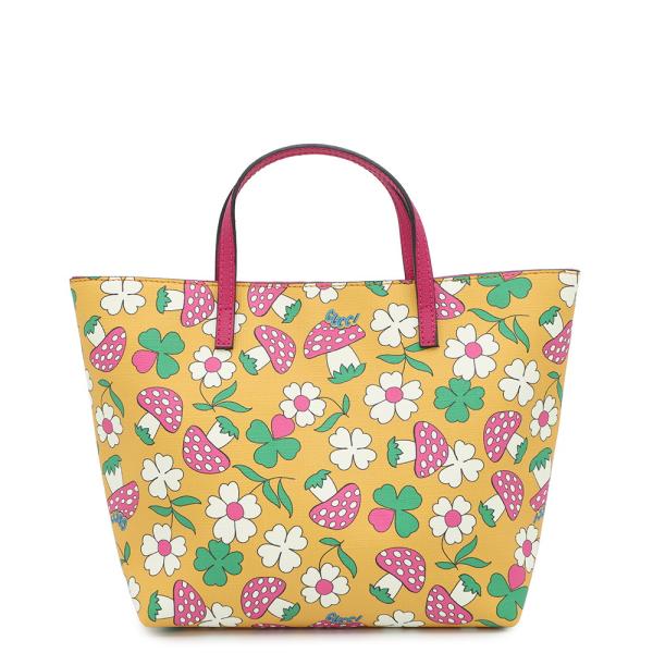 美品 グッチ GUCCI バッグ トートバッグ 花柄キノコ柄 型番410812 グッチ トートバッグ チルドレンズ キノコ柄 花柄 プリント 410812