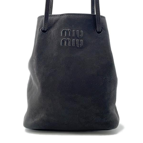 miu miu ミュウミュウ ナッパレザーミニ ショルダーバッグ 5NF460 ブラック MIU MIU - miu miu ミュウミュウ ナッパレザーミニ ショルダーバッグ