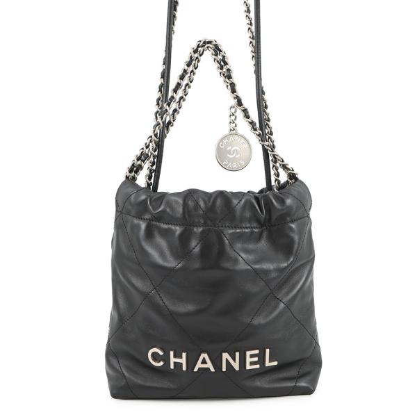 シャネル ハンドバッグ CHANEL 22 ミニ ココマーク シャイニーカーフ