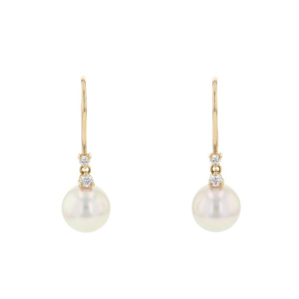 ミキモト ピアス あこや真珠/ダイヤモンド 4P 計約0.06ct パール K18YG