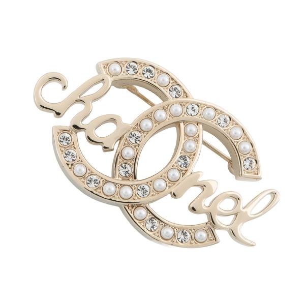 シャネル ブローチ ココマーク ロゴ ラインストーン フェイクパール