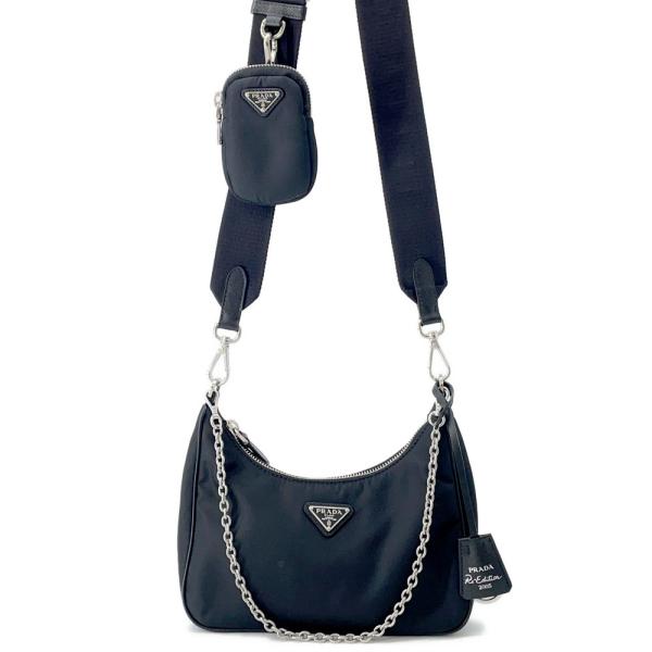 PRADA ブラック ナイロン ショルダーバッグ、ノベルテイ、 PRADA】プラダ 1NE204 ハンドバッグ ナイロンレディース ギャザー