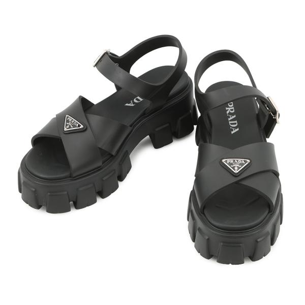プラダ サンダル モノリス ラバー レディースサイズ38 1X382N PRADA 靴
