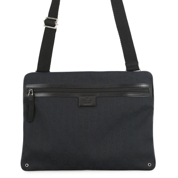 GUCCI グッチ　ショルダーバッグ メッセンジャー GG キャンバスレザー 黒 GUCCI（グッチ） GGキャンバス ショルダーバッグ メッセンジャーバッグ