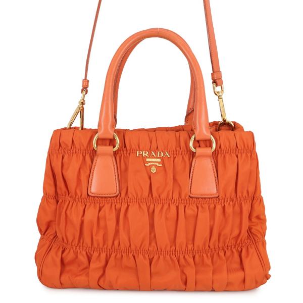 プラダ ハンドバッグ ギャザー ナイロン レザー BN2393 PRADA 2way