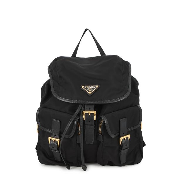 美品 プラダ リュックサック 三角ロゴ バックパック ブラック トライアングル プラダ リュック トライアングルロゴ ナイロン BZ0030 PRADA バッグ