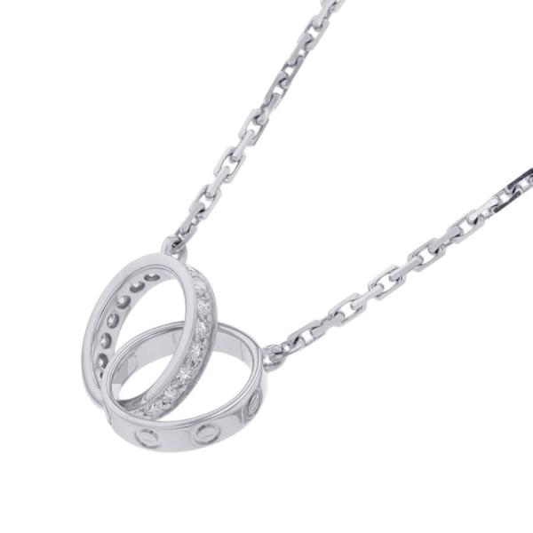 カルティエ ネックレス LOVE セミパヴェ ダイヤモンド 18P 計0.22ct