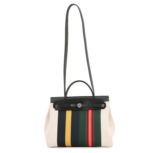 エルメス エールバッグジップPM ルトゥルネ ブラック/シルバー金具 トワルミリタリー/ヴァッシュハンター W刻印 ２way 黒 エルメス エールバッグジップPM ルトゥルネ ブラック/マルチカラー