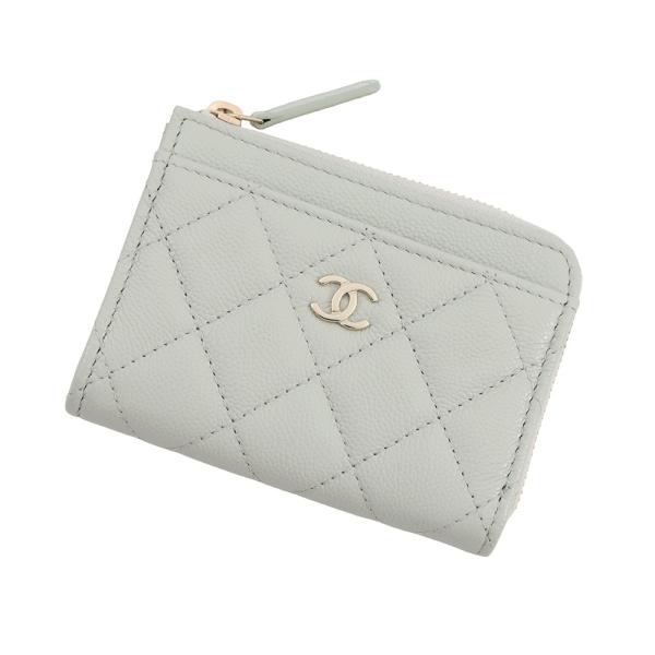 【正規品】CHANEL ケース・ミニウォレット・シルバーココマーク シャネル CHANEL 二つ折り財布 ミニ財布 CCマーク ココマーク シルバー
