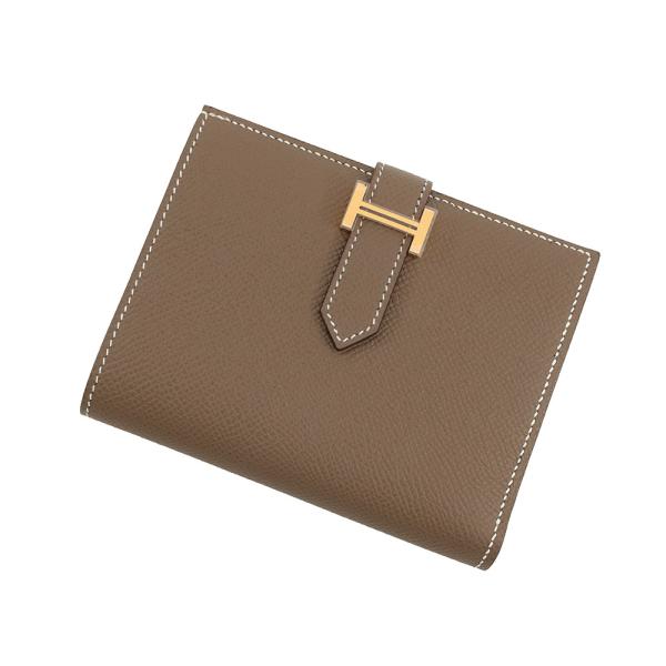 エルメス　HERMES べアンコンパクト　財布　エトゥープ　ゴールド　二つ折り エルメス 二つ折り財布 ベアンコンパクト エトゥープ/ゴールド金具