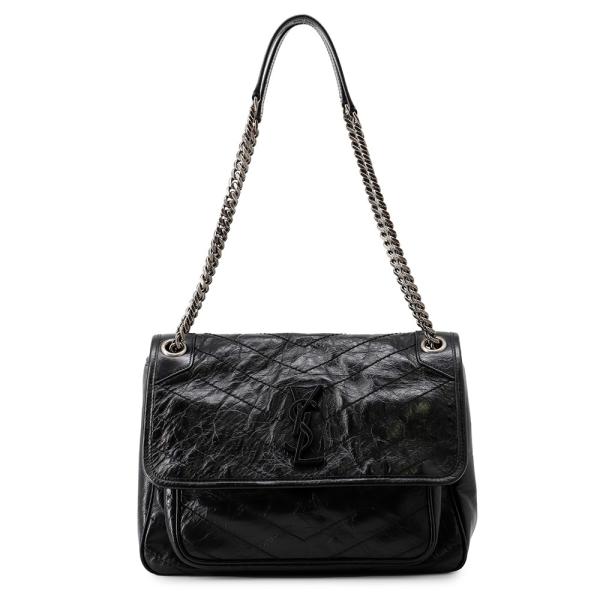 SAINT LAURENT PARIS(サンローランパリ) ショルダーバッグ ニキ ミディアム 633158 黒 チェーンショルダー レザー Yves Saint Laurent（イヴ・サンローラン） ニキ ミディアム