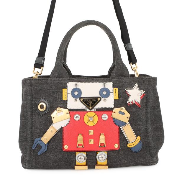 PRADA カナパ トートバッグ CANAPA 2WAY プラダ カバン S プラダ トートバッグ カナパ CANAPA ロボット デニム/レザー 1BG439