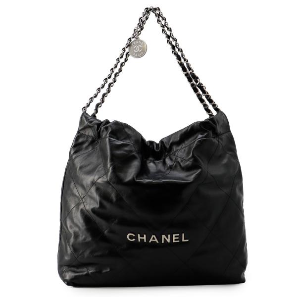 シャネル チェーンショルダーバッグ CHANEL 22 マトラッセ スモール シャイニーカーフレザー AS3261 ポーチ付き 黒 シャネル チェーンショルダーバッグ CHANEL 22 マトラッセ スモール