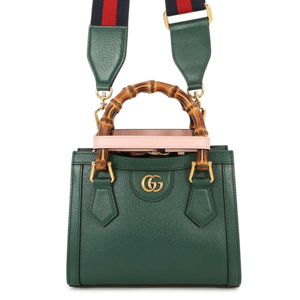美品 GUCCI グッチ アクセサリーポーチ バンブー ハンドバッグ レザー グッチ ハンドバッグ ダイアナ ミニ トートバッグ バンブー レザー